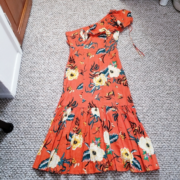 Urban Outfitters Tropical One Shoulder Dress - Picture 2 of 7